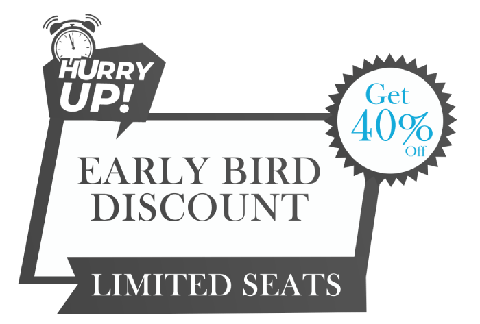 Hurry up — early bird discount, limited seats